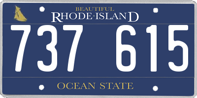 RI license plate 737615