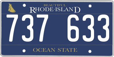 RI license plate 737633