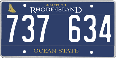 RI license plate 737634