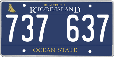 RI license plate 737637