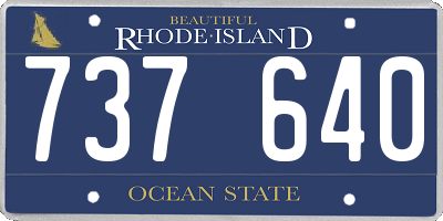 RI license plate 737640
