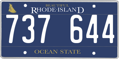 RI license plate 737644