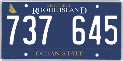 RI license plate 737645