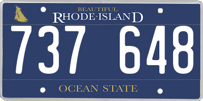 RI license plate 737648
