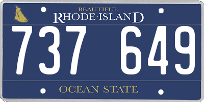 RI license plate 737649