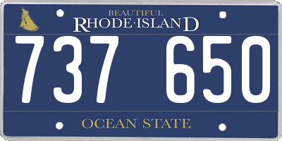RI license plate 737650