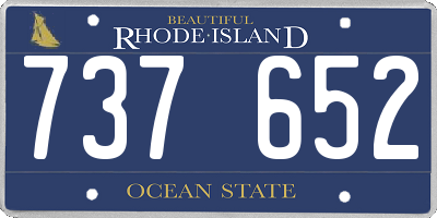 RI license plate 737652