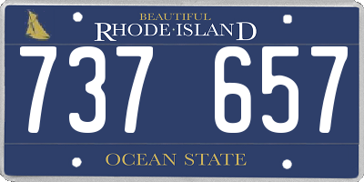 RI license plate 737657