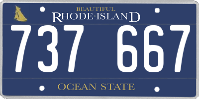 RI license plate 737667
