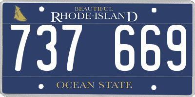 RI license plate 737669