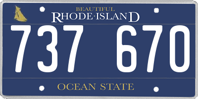 RI license plate 737670