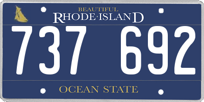 RI license plate 737692