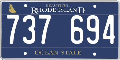 RI license plate 737694