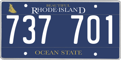 RI license plate 737701
