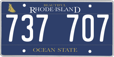 RI license plate 737707