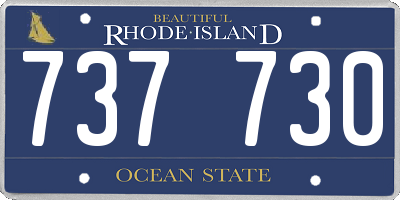 RI license plate 737730