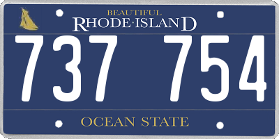 RI license plate 737754