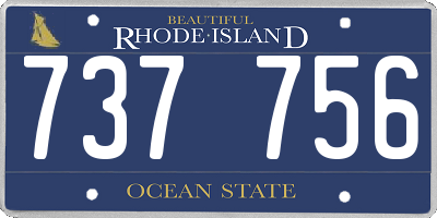 RI license plate 737756