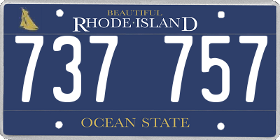 RI license plate 737757