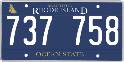 RI license plate 737758