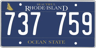 RI license plate 737759