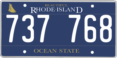 RI license plate 737768