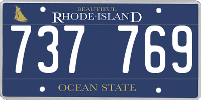 RI license plate 737769