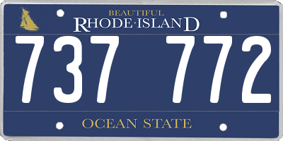 RI license plate 737772