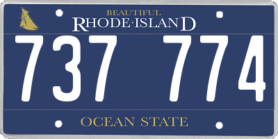RI license plate 737774