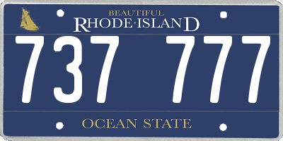 RI license plate 737777