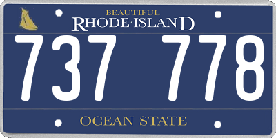 RI license plate 737778
