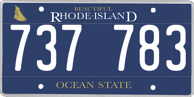 RI license plate 737783