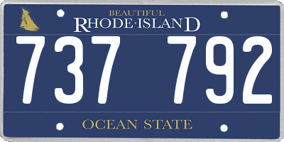 RI license plate 737792
