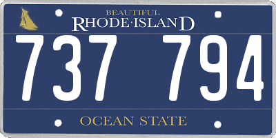 RI license plate 737794