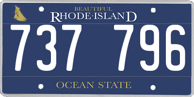 RI license plate 737796