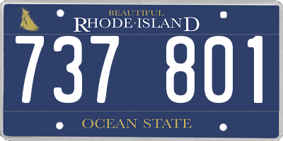 RI license plate 737801