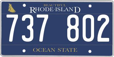 RI license plate 737802