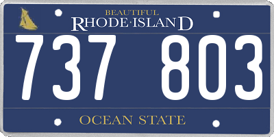 RI license plate 737803