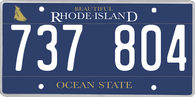 RI license plate 737804