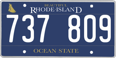RI license plate 737809
