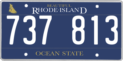 RI license plate 737813