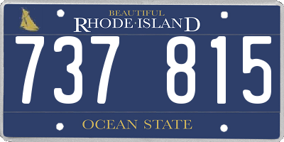 RI license plate 737815