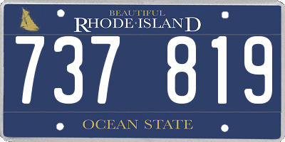 RI license plate 737819
