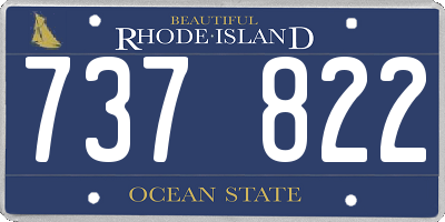 RI license plate 737822