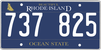 RI license plate 737825