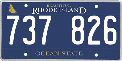 RI license plate 737826