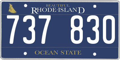 RI license plate 737830