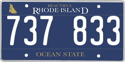 RI license plate 737833