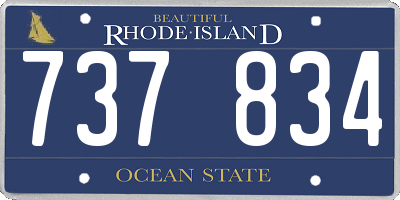 RI license plate 737834