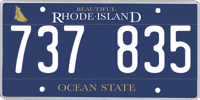 RI license plate 737835